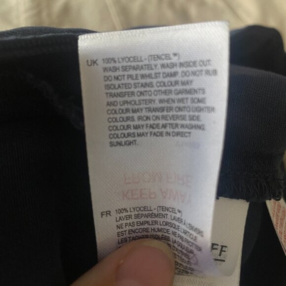 White Stuff Arlo Tencel Cargo Trouser Pant Dark Navy Size 8R - Picture 14 of 14